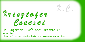 krisztofer csecsei business card